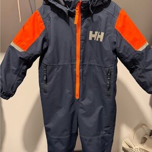 Helly Hansen Kids Snowsuit in Dark Blue and Bright Orange